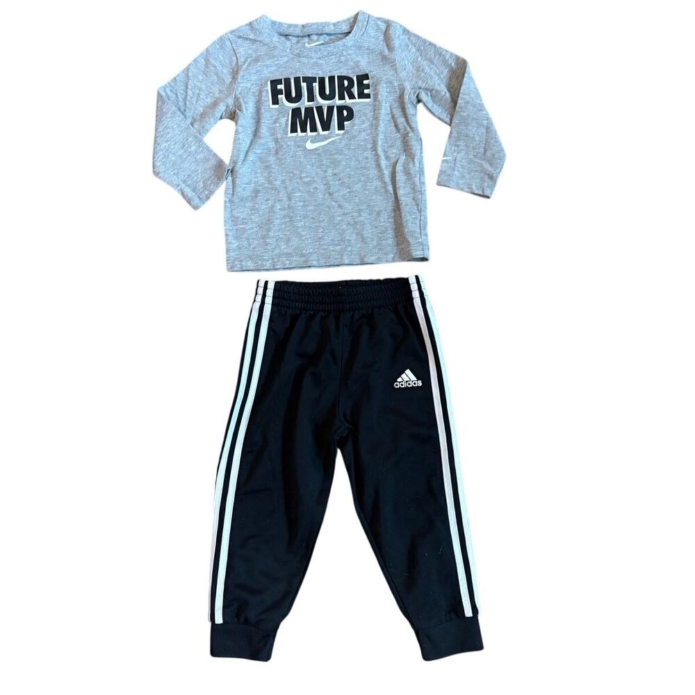 Nike Future MVP Shirt + Adidas Track Pants 18M Toddler Outfit Set EUC‎